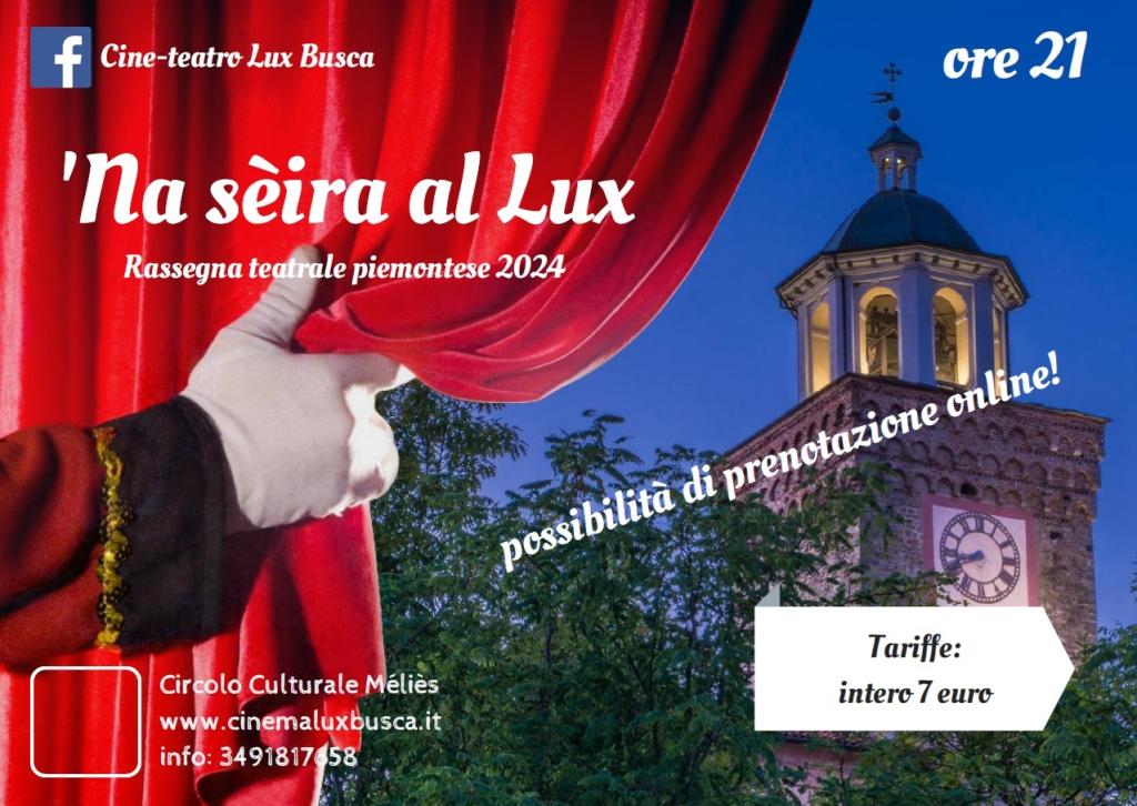 Venerdì  commedia in piemontese al cinema-teatro Lux